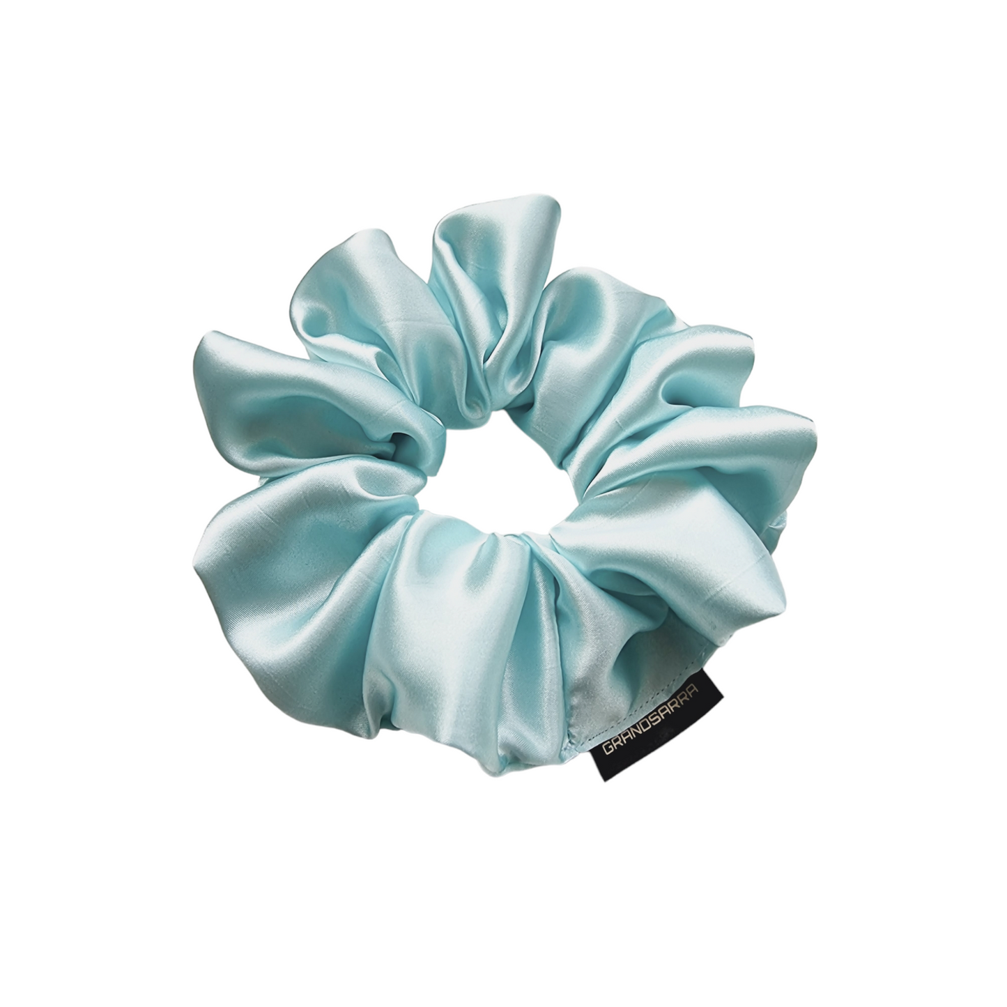 TEAL ICE SOFT SATIN GRAND SCRUNCHIE