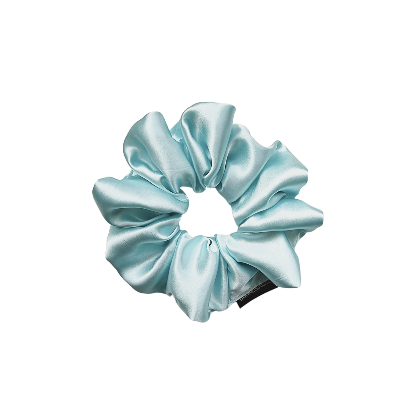 TEAL ICE SOFT SATIN GRAND SCRUNCHIE